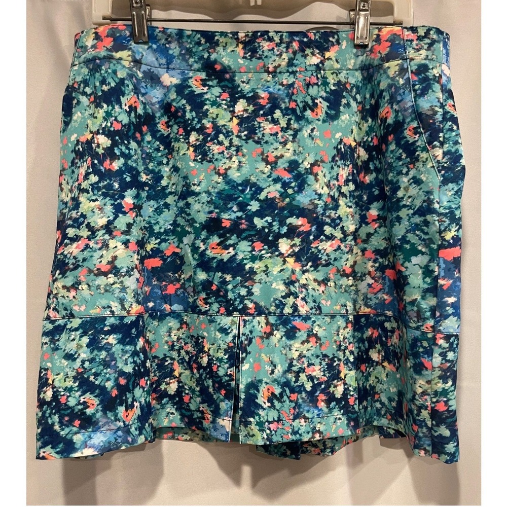 Lady Hagen Golf Skort Blue Teal Floral Print Athletic Skirt Women Size 10